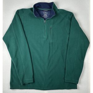 LL Bean‎ Jacket Mens Green Polartec Trail Fleece Sweater Hiking Spring Fall XLT